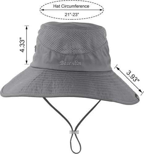 Vista 10 de Sombrero de cola de caballo para mujer, ala ancha, protección UV, malla para playa, pesca, jardinería
