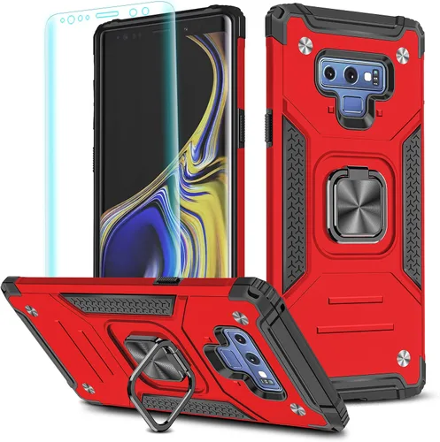 Vista 48 de YmhxcY Funda para Galaxy Note 8, funda para Galaxy Note 8 con protector de pantalla curvado 3D, fundas de grado armadura con soporte giratorio
