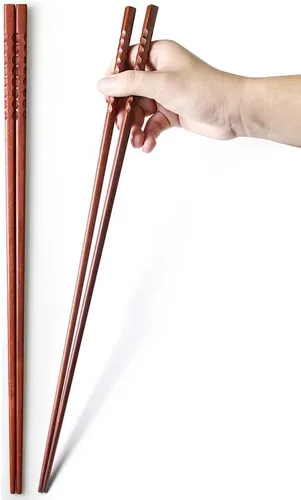 Vista 8 de AYFIDISHS Palillos de cocina de madera, palillos de cocina extra largos de 12.9 pulgadas para fideos, salsas, olla caliente, 2 pares