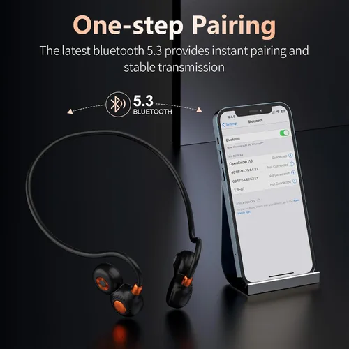 Vista 6 de Ortizan Auriculares de oreja abierta, Bluetooth 5.3 inalámbricos de conducción de aire, auriculares deportivos, sonido premium, IPX6 impermeable