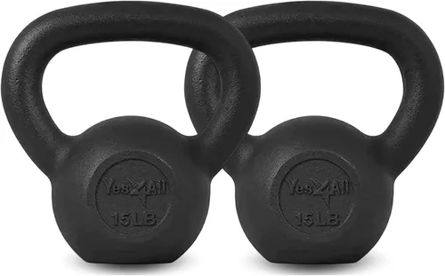 Vista 8 de Yes4All Pesa rusa de hierro fundido, pesas rusas para entrenamiento de fuerza 5-80 libras (5, 10, 15, 20, 25, 30, 35, 40, 45, 50, 60, 70, 80 libras)