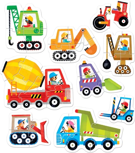 Vista 2 de Rompecabezas Progresivos Vehículos de Construcción 2+ Puzzle para Niños Pequeños