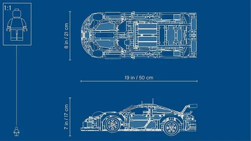 Vista 3 de Lego Technic Porsche 911 RSR Juego de construcción, modelo de coche realista, kit de construcción avanzada