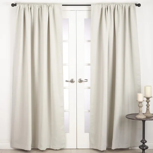 Vista 2 de SARO LIFESTYLE Panel de cortina opaca con bolsillo para barra, 54 x 84 pulgadas, color negro