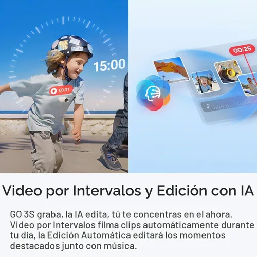 Vista 9 de Cámara de acción Insta360 GO 3S 4K Edición Estándar - Negro Medianoche, 128GB