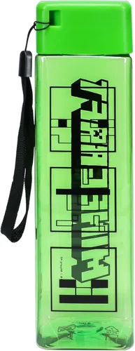 Vista 5 de Minecraft - Botella de agua cuadrada de plástico de viaje con correa para la muñeca 16.9 fl oz (17 fl oz)