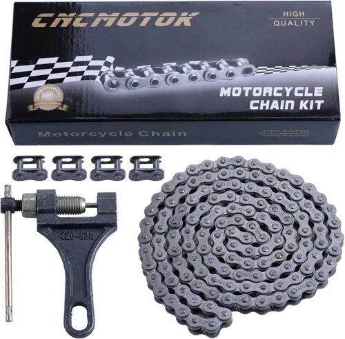 Vista 8 de Cadena de Jackshaft 420 de 42 Eslabones + Rompecadenas, compatible con Coleman BT200X CT200U Trail 200 CT200U-EX Baja TrailMaster Warrior Heat