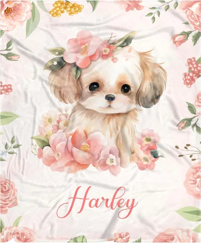 Vista 72 de Manta de bebé personalizada para niñas y niños pequeños, recién nacidos, regalos personalizados de vaca floral con nombre y texto, 40 x 30 pulgadas