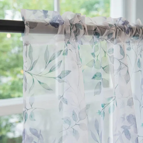 Vista 14 de Cortinas semitransparentes para ventanas de 50 pulgadas de largo, 52 pulgadas de ancho, juego de 2 paneles de cortinas traslúcidas, bolsillo