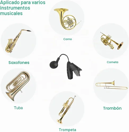 Vista 6 de Micrófono Inalámbrico UHF Clip Condensador Micrófono Cuerno Trompeta Sax Violonchelo Instrument