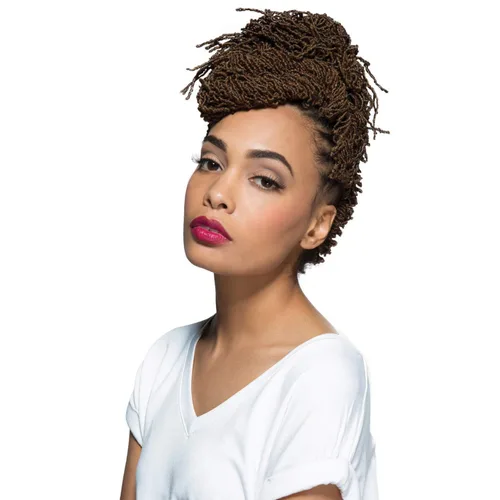 Vista 4 de Bobbi Boss Trenzas de ganchillo de pelo sintético, colección de trenzas africanas, micro rastas de 18 pulgadas (4 unidades, 2)