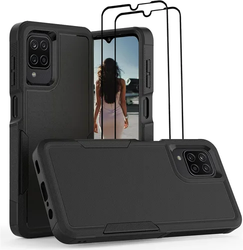 Vista 35 de Jeylly Funda compatible con Samsung Galaxy A12, Samsung Galaxy A12 con protector de pantalla de vidrio templado, protección contra caídas de grado