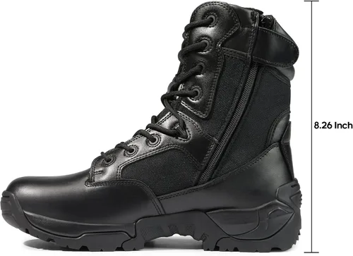 Vista 2 de NORTIV 8 - Botas tácticas de trabajo tipo militar para hombre, para senderismo, motociclismo y combate