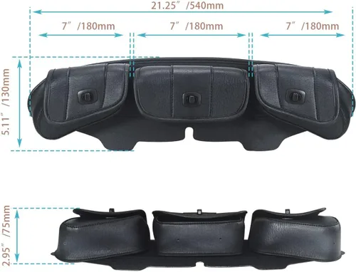 Vista 7 de FOVPLUE Bolsa para Parabrisas, Bolsa de Carenado Batwing de Tres Bolsillos para Harley Electra Glide Street Glide Trike FLHTCU/I FLHTCUTG FLHXXX