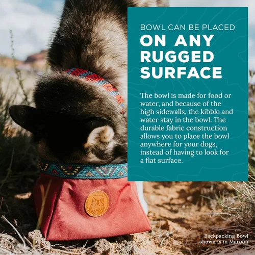 Vista 6 de Wilderdog Tazón para mochileros - Capacidad para alimentos y agua hasta 64oz - Negro