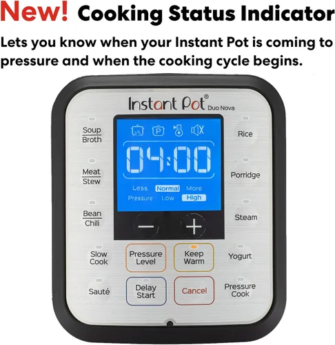 Vista 7 de Instant Pot NOVA 6 Olla a presión de 6 cuartos de galón, acero inoxidable/negro