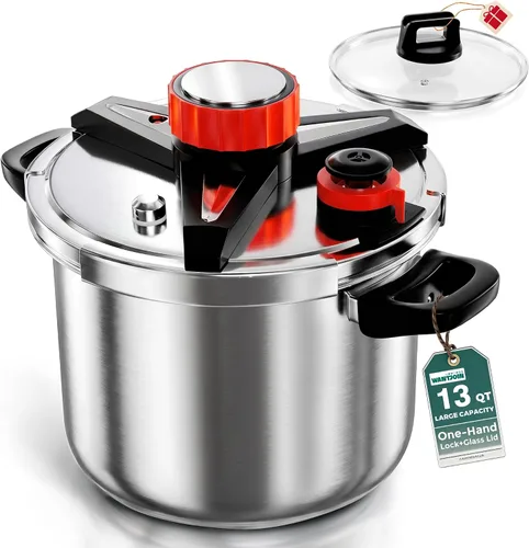 Vista 8 de WantJoin Olla a presión de 4.2 cuartos – Recipiente a presión de acero inoxidable 3 en 1 compatible con cocina de gas y de inducción, dispositivos