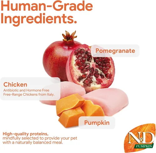 Vista 4 de Farmina - Alimento seco para perros adultos sin granos con calabaza, pollo y granada, mini raza