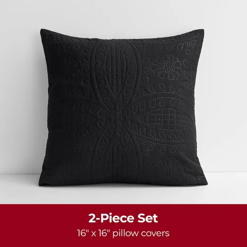Vista 2 de Mellanni Fundas de almohada – Paquete de 2 fundas decorativas con cremallera oculta – para decoración del hogar y sala de estar, microfibra de doble
