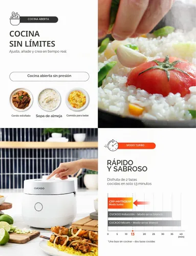 Vista 7 de CUCKOO CRP-MHTR0309F Arrocera de calentamiento por inducción de presión doble de 3 tazas (sin cocinar) 11 opciones de menú: alta/sin presión