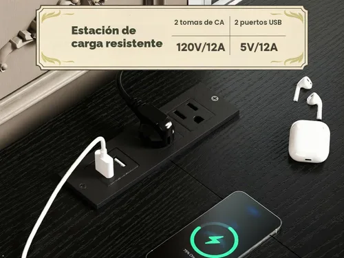 Vista 6 de Soporte de TV de 63" de ancho para 65 75 pulgadas con luces y tomas de corriente, soporte de TV para dormitorio con 8 cómodas de tela y cajoneras