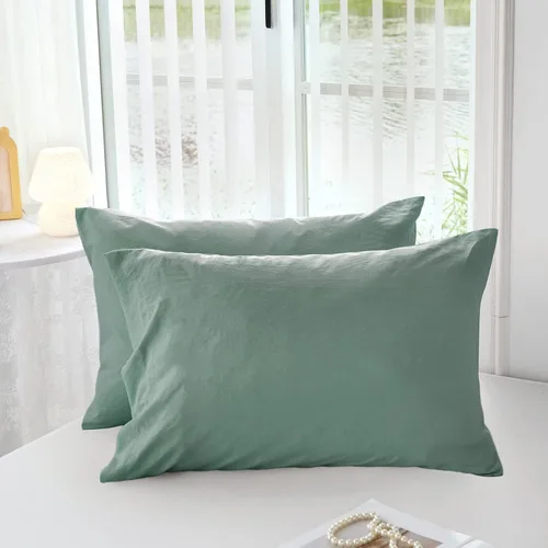 Vista 16 de MILDLY Funda de almohada súper suave – Fundas de almohada ligeras de microfibra lavada, tamaño King, color gris, 2 unidades, fácil cuidado