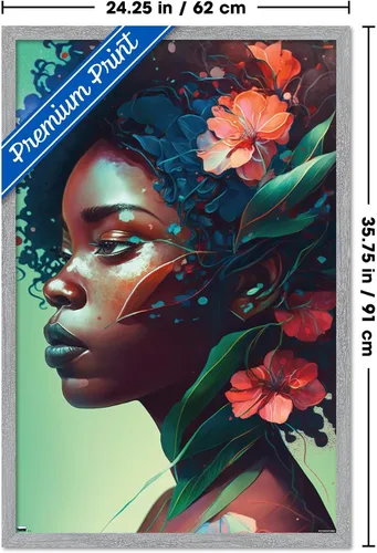 Vista 3 de Trends International Wumples - Beautiful Profile 2 Wall Poster, 34L x 22.4W, Gray Framed Version