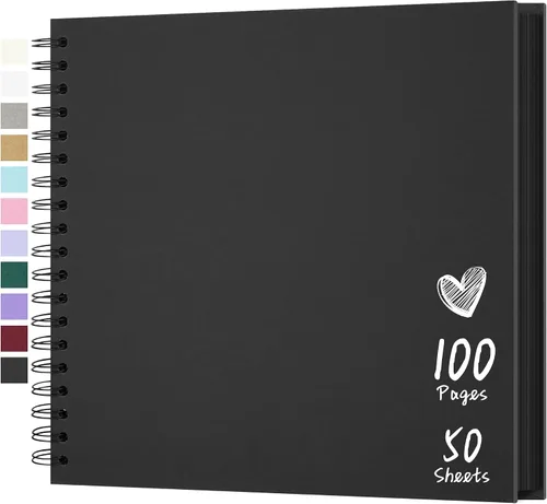 Vista 32 de Álbum de recortes de 7 x 7 pulgadas, álbum de recortes DIY de tapa dura de papel kraft, álbumes de fotos, 40 páginas, perfecto para fotos de 4 x 6