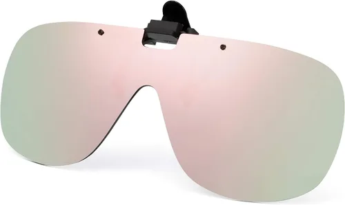 Vista 7 de JM Lentes de sol polarizados con clip sin marco, abatibles, de una pieza, para gafas graduadas Gris