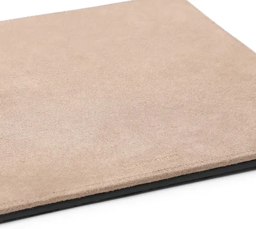 Vista 3 de Leatherology Alfombrilla de mouse clásica de cuero negro ónix – Alfombrilla de escritorio de cuero de grano completo con parte inferior