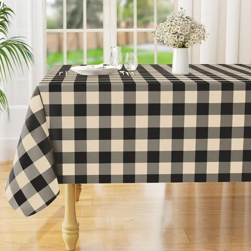 Vista 11 de Misaya - Mantel cuadrado de vinilo impermeable, mantel con respaldo de Aguamarina y blanco