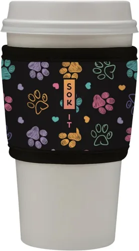 Vista 31 de Sok It HotSok Coffee & Tea - Funda de neopreno con aislamiento reutilizable (floral abstracto)
