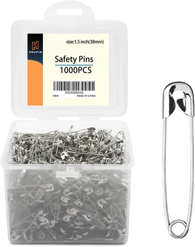 Vista 9 de 1000 piezas de alfileres de seguridad, alfileres de seguridad de 32 mm al por mayor, resistentes al óxido, paquete variado resistente, perfecto