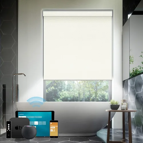 Vista 4 de SmartWings - Persianas inteligentes motorizadas para ventana de trabajo con HOMEKIT, automáticas, 100% opacas, impermeables, de vinilo, sin cordón