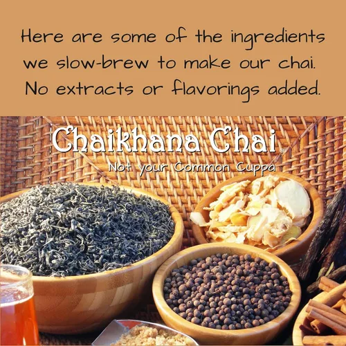 Vista 4 de Chaikhana Chai - Masala picante, concentrado de chai lento preparado, 40 porciones Ingredientes 100% reales