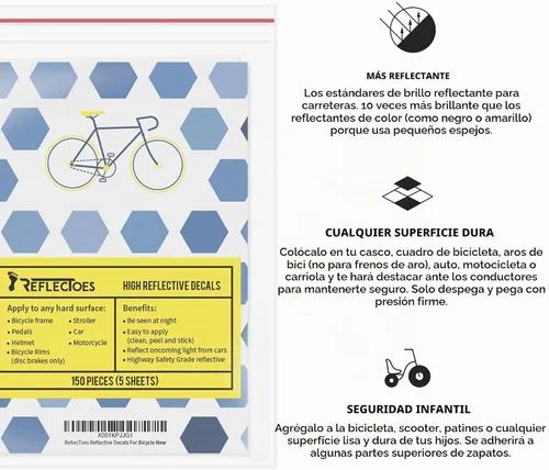 Vista 5 de ReflecToes Reflective Stickers – High-Visibility Retroreflective Safety Decals for Bikes, Helmets