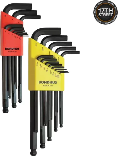 Vista 5 de Bondhus 20599 & 20199 Ball End Hex Key L-Wrench Set Bundle, 44-Piece Kit Includes Bondhus 20599 & 20199 Ball End Hex Key L-Wrench Sets, 44