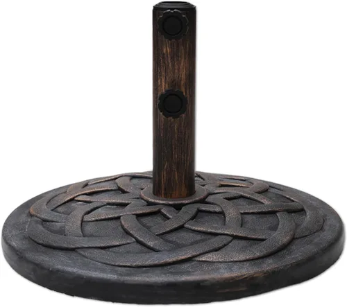 Vista 8 de C-Hopetree Base redonda resistente de 26 libras para sombrilla de mesa de mercado de patio al aire libre, color negro