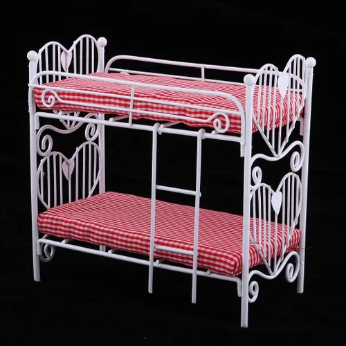 Vista 7 de Harilla 1/12 Casa de muñecas Miniaturas Metal Litera Muebles Accesorios Decorativos