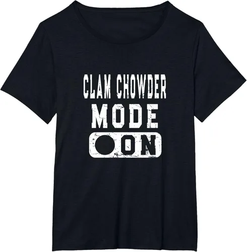 Vista 28 de Clam Chowder Mode On - Camiseta de broma de sopa de almejas, Negro