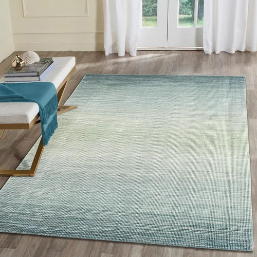 Vista 10 de Liora Manne Aruba - Alfombra de lana tejida a mano para interiores, diseño de transición degradado casual (mezclilla degradada)