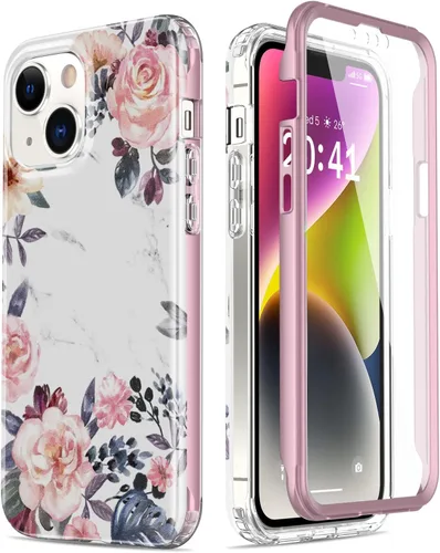 Vista 53 de Esdot Funda para iPhone 14 con Protector de Pantalla Integrado, Funda Resistente de Grado Militar con Diseños de Moda para Mujeres y Niñas, Funda