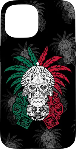 Vista 6 de Aztec Warrior Skull - Funda para iPhone 17, diseño de antepasados mexicanos