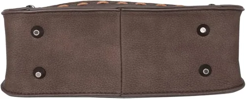 Vista 5 de Trinity Ranch Bolso grande de cuero de vaca para el cabello, bolso de mano oculto y bolso de mano para mujer