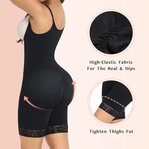 Vista 4 de FeelinGirl Fajas moldeadoras para mujer con control de abdomen, faja colombiana para mujer, con cremallera, busto abierto, entrenamiento de cintura
