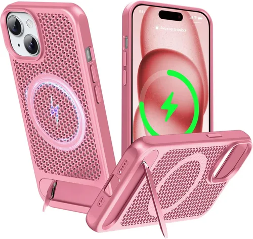 Vista 77 de Funda magnética de disipación de calor para iPhone 13 Pro Max, para MagSafe, protección contra caídas Coolingf, funda con función atril ajustable