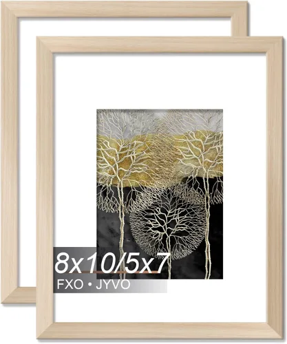 Vista 61 de Fxojyvo Marco de Fotos de 4x6, Muestra Foto de 3.5x5 con Paspartú o 4 x 6 Sin Paspartú, Liviano y de Alta Transparencia Marco de 4 por 6 para Pared