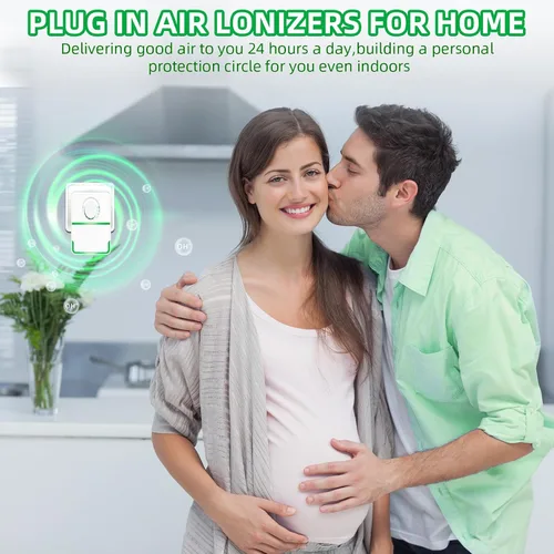 Vista 3 de Paquete de 8 purificadores de aire enchufables, ionizador de aire negativo 2026 para uso doméstico, mini filtro de aire móvil sin filtro con luz