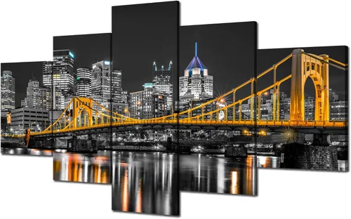 Vista 12 de Cawpom Louisiana Arte de Pared en Lienzo, 60x32 pulgadas, Impresión en Lienzo, Cuadros de Nueva Orleans Decoración de Pared, Puente Crescent City