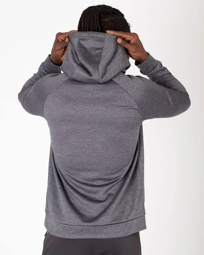 Vista 2 de Layer 8 Sudadera con capucha para hombre, ligera, de forro polar, para entrenamiento, entrenamiento, atlética, para fitness, fitness